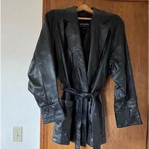 Wrap around Leather Jacket